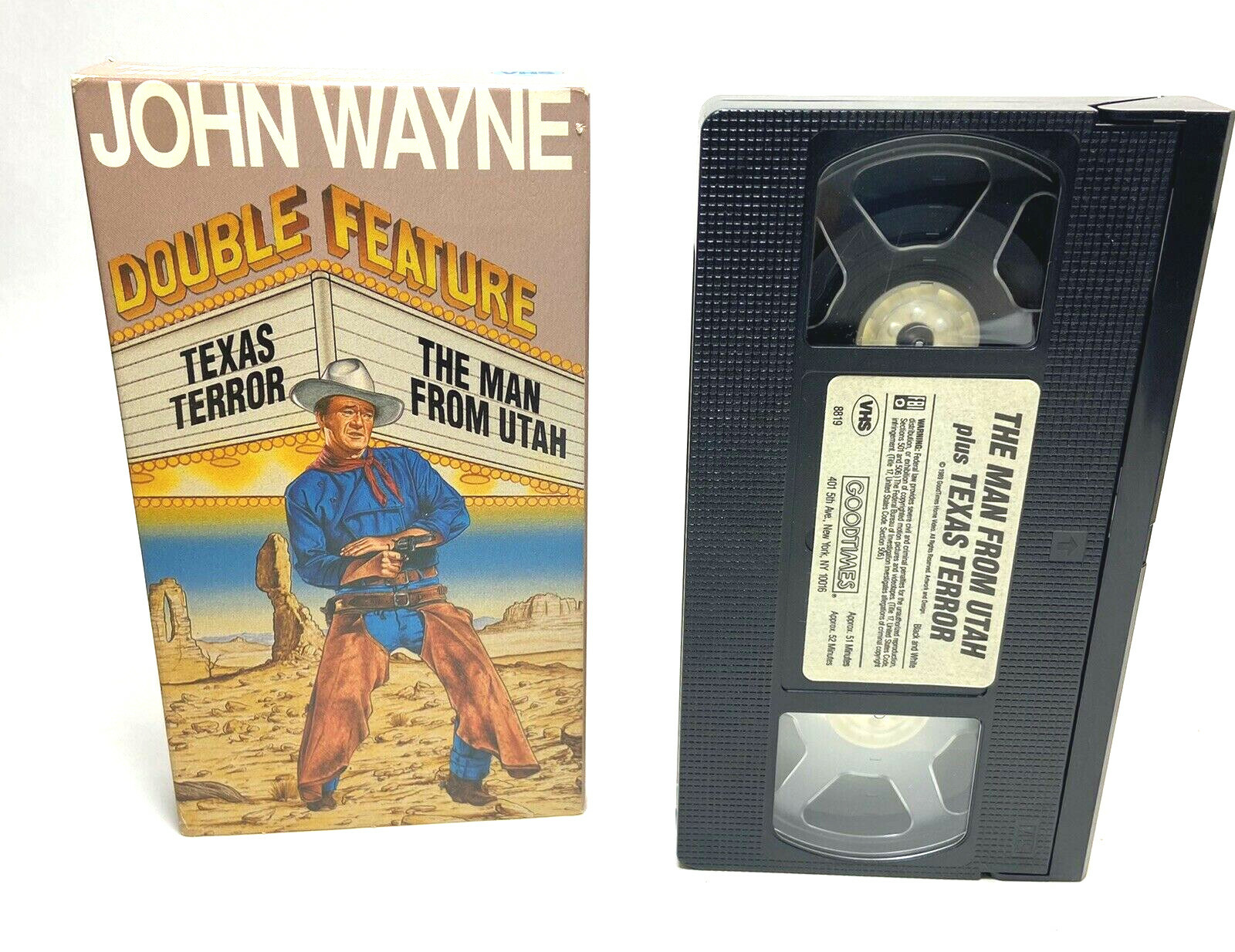 John Wayne VHS Movie Double Feature The Dawn Rider Lawless Frontier