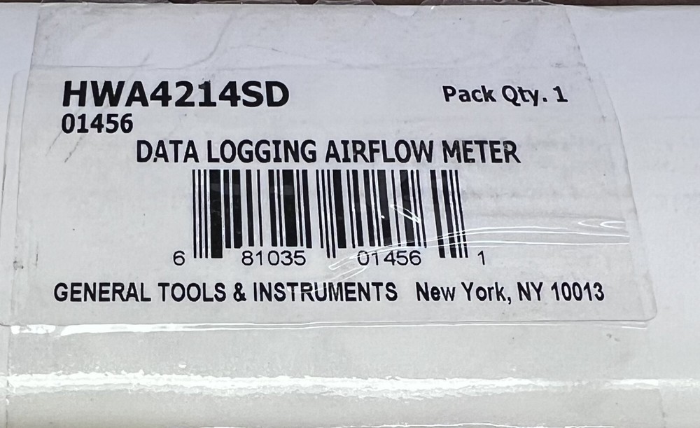General Tools HWA4214SD Digital Hot Wire Anemometer, with Data Logging SD Card