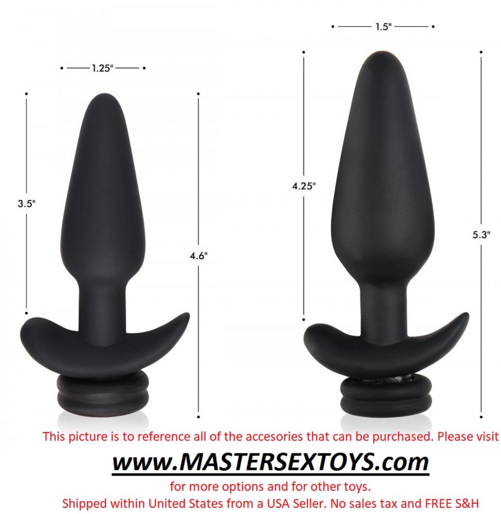 Small Vibrating Anal Plug w Interchangeable Fox Tail White & Black Ass Butt Pet