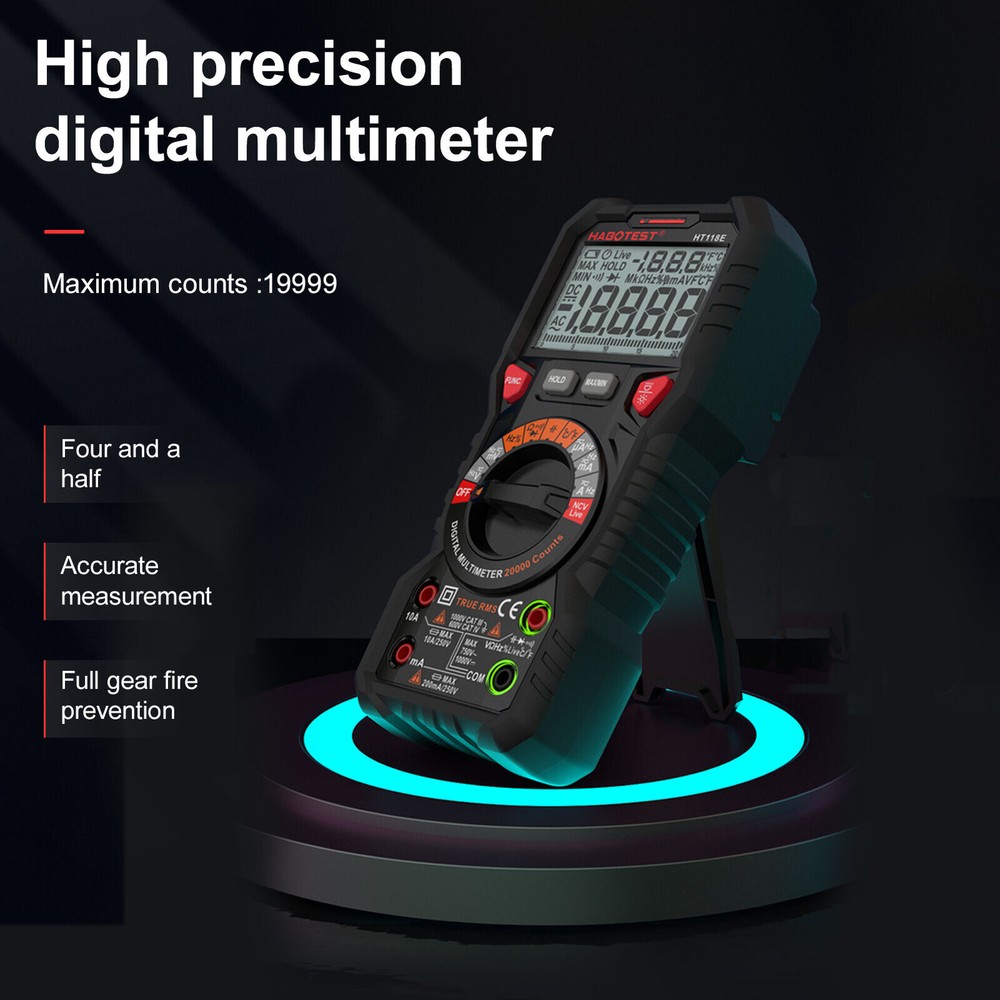 High Precision Digital Multimeter Voltmeter AC DC Ammeter Ohmmeter Meter Tester