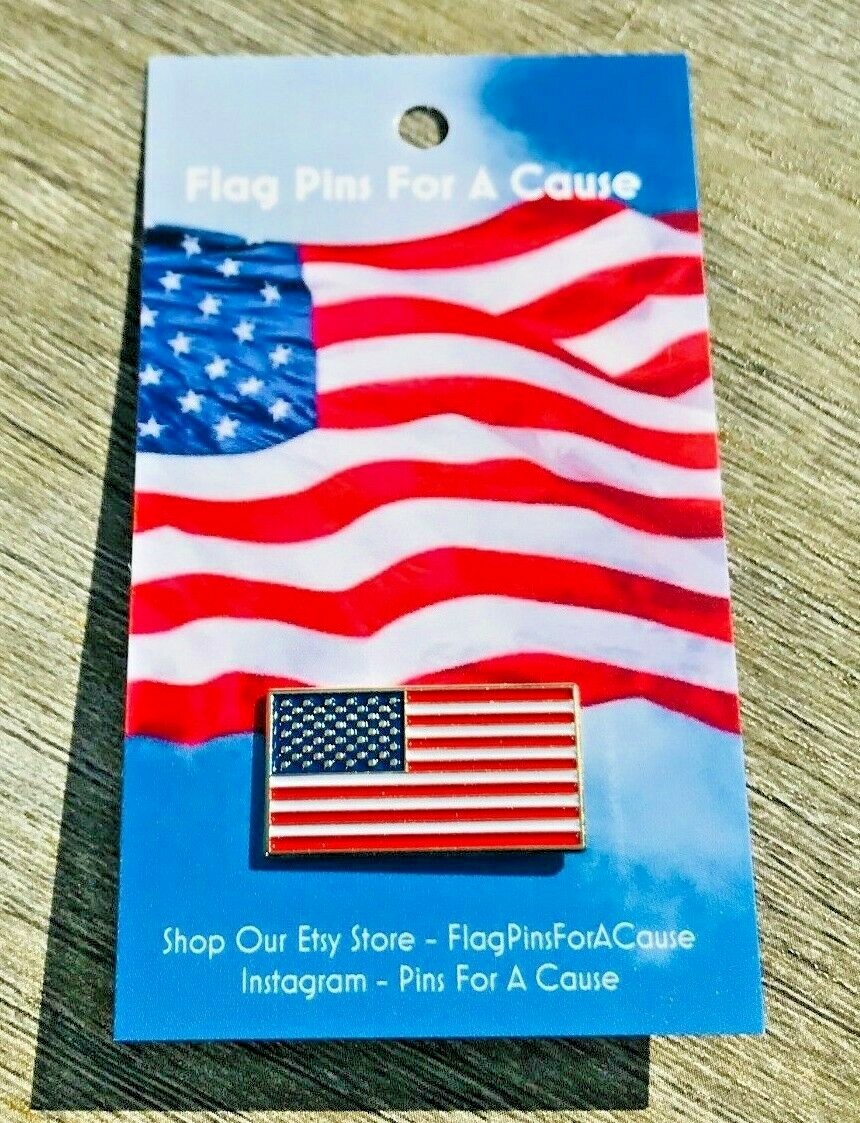 NEW America Flag Enamel 1" Lapel Pin United States USA American US TRUMP MAGA