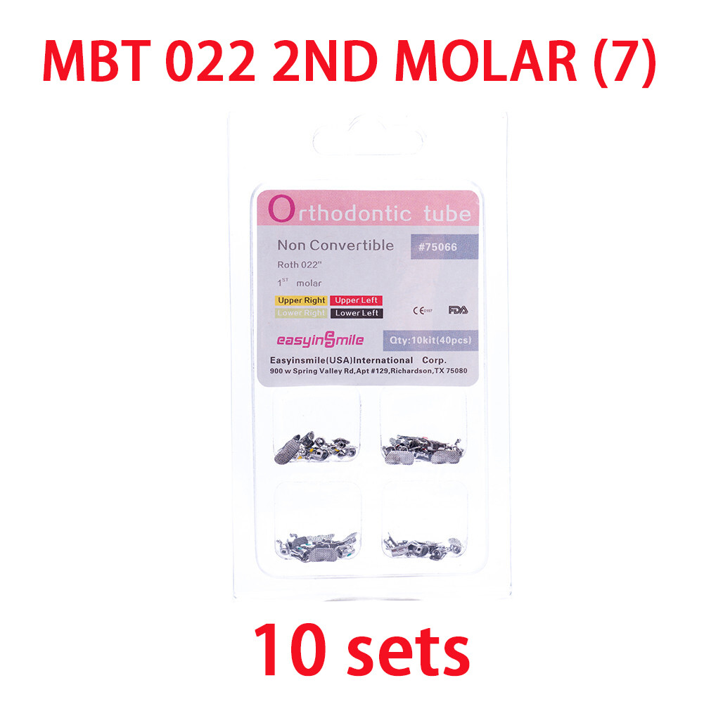 40pc Dental Buccal Tubes Orthodontic brackets 1st Molar 2nd Roth/MBT Non-Convert