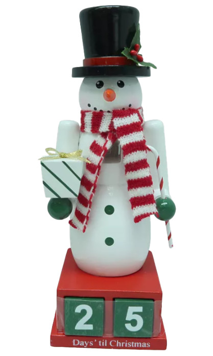 St. Nicholas Square Wood Nutcracker Countdown Decor - Snowman Design
