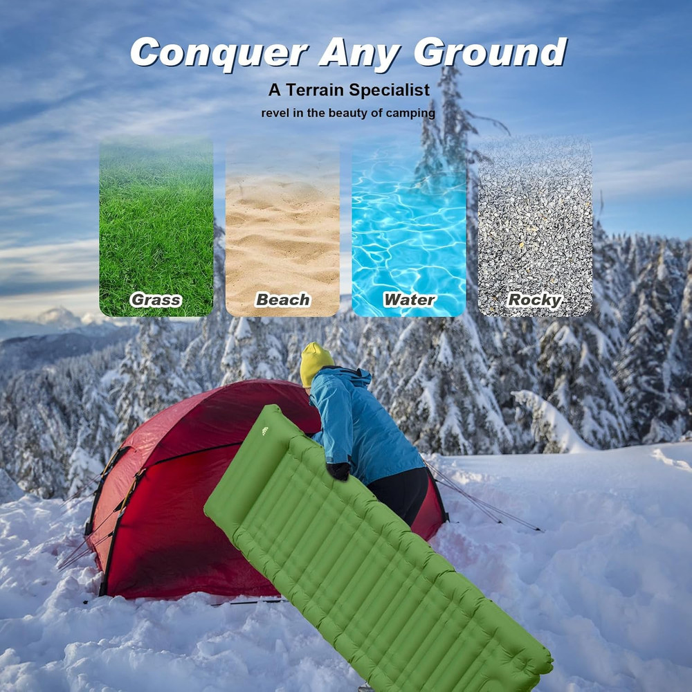 Camping Sleeping Pad 4.7 Inch Thick Inflatable Ultralight Mat
