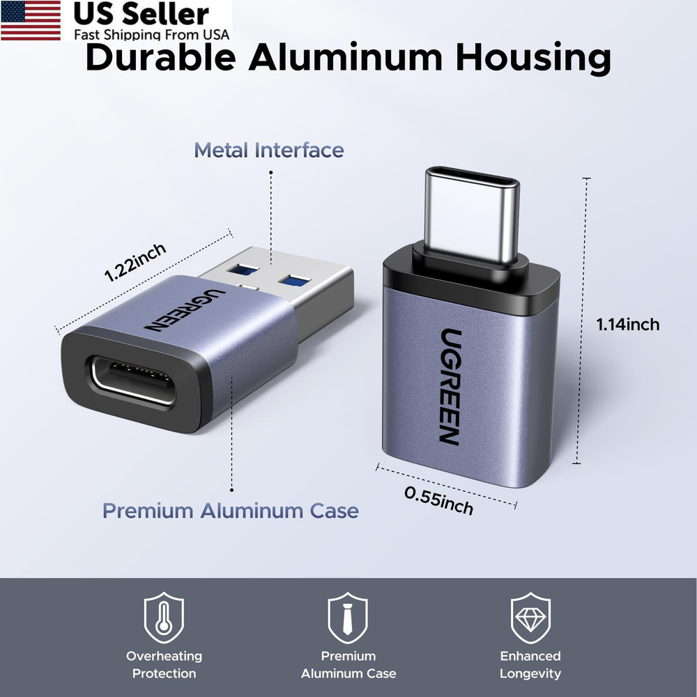 UGREEN USB to C Adapter & C Combo 4-Pack, 10Gbps Space