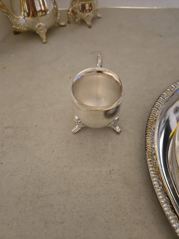 4 Pc. Silver Plated Mini Coffee Set