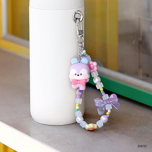 BTS Official BT21 Beads strap keyring [Lovely]