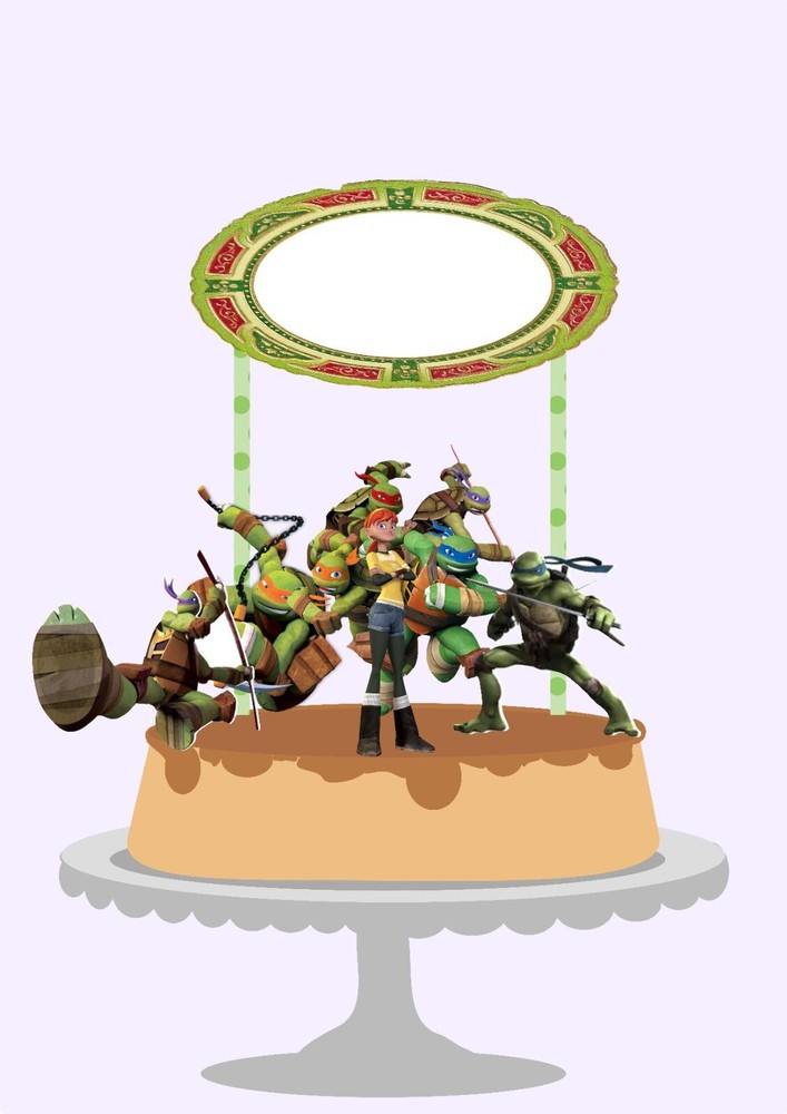 Personalized Cowabunga Turtle Power Cake Topper