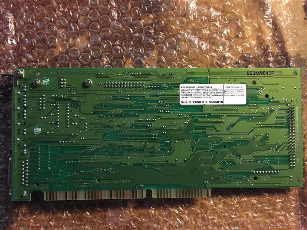 Sound card, FCC ID: IBACT-SB16PROP49, (b.12C)