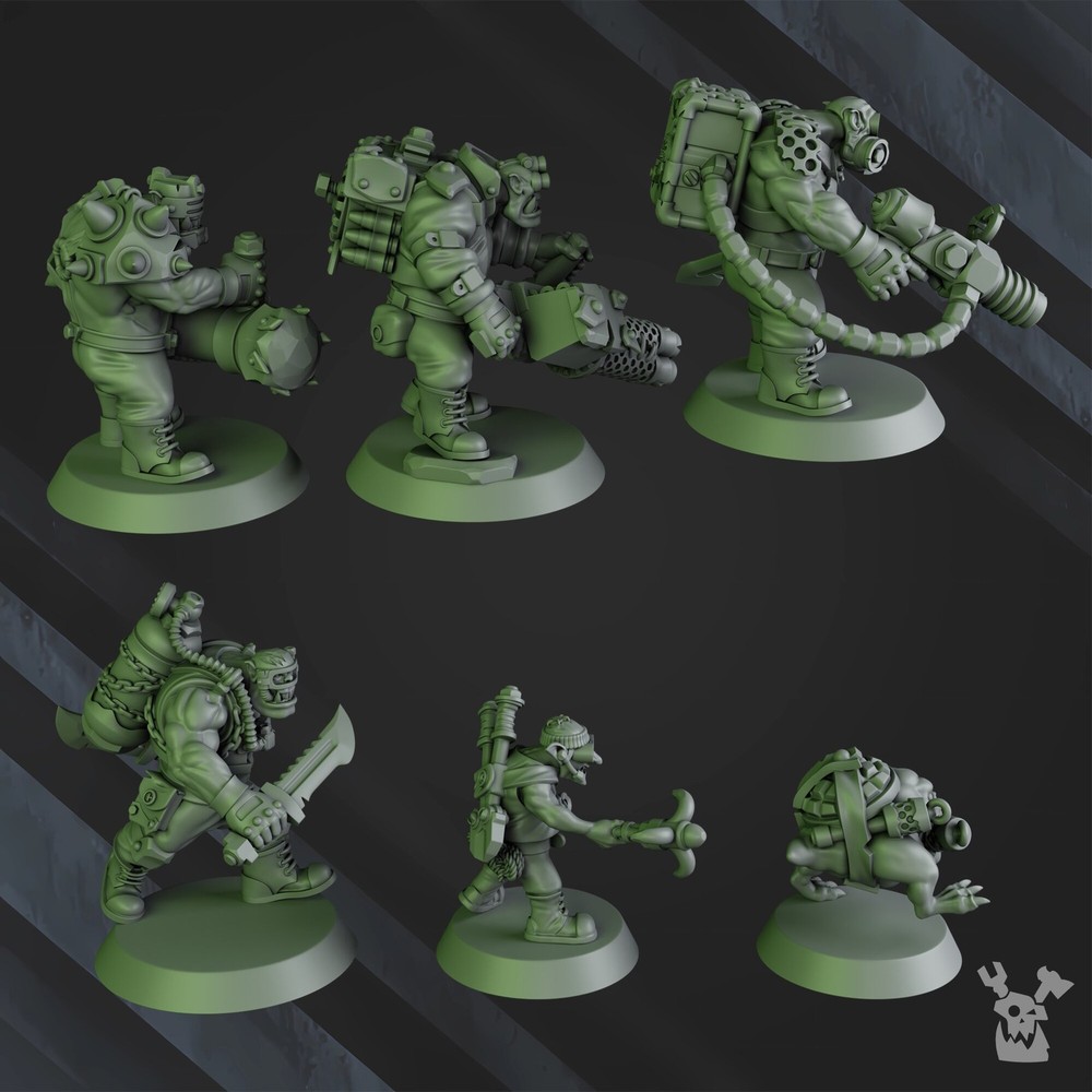 GREEN PORKAZ HORDE BLAK ORKS MOB