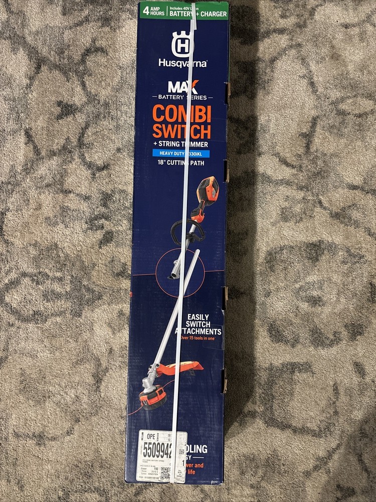 Husqvarna Weedeater - Combi Switch+String Trimmer Attachment+Battery+Charger