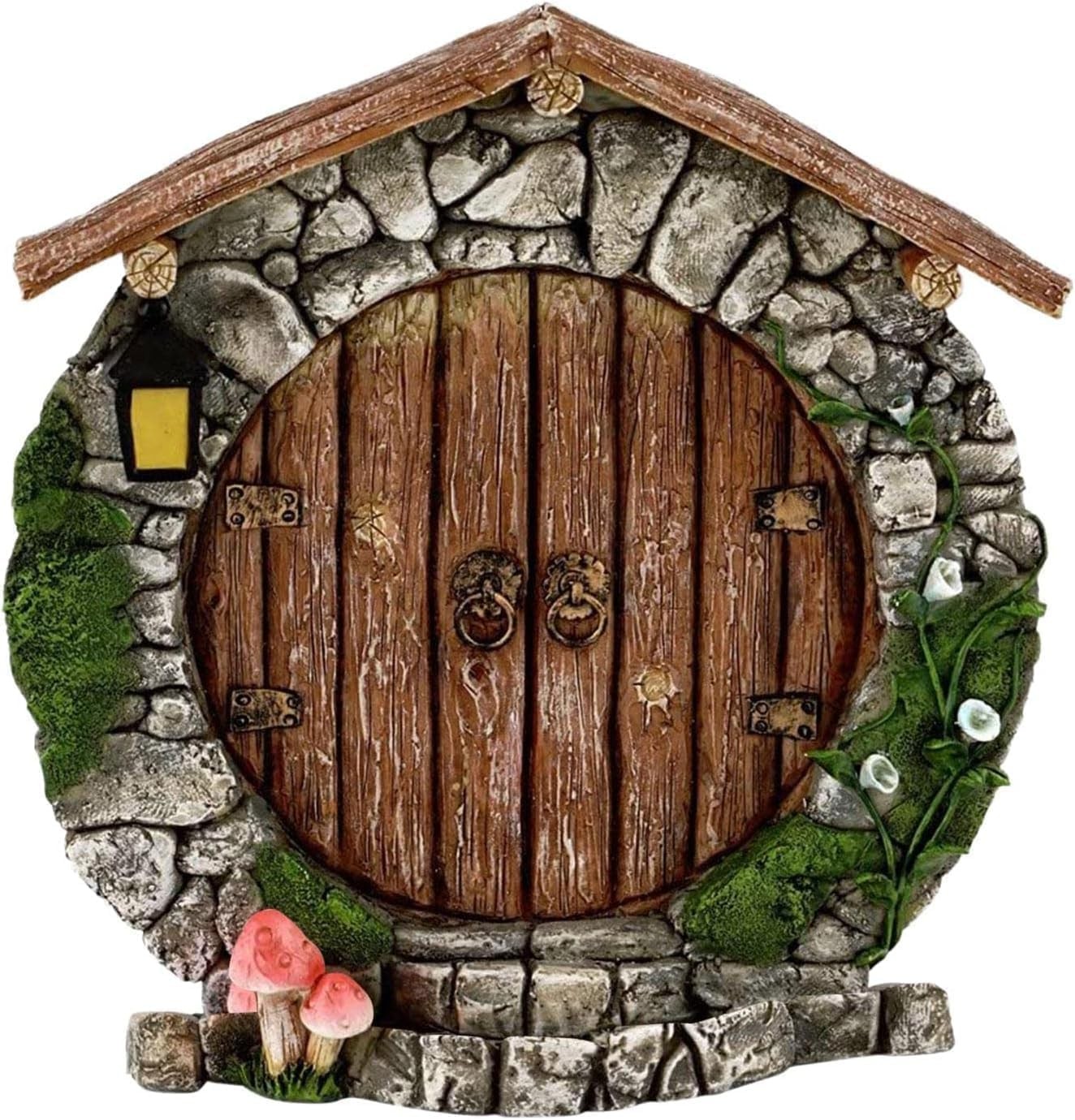 Brown Fairy Gardens Doors and Windows for Trees Mini Fairy Statues Wall