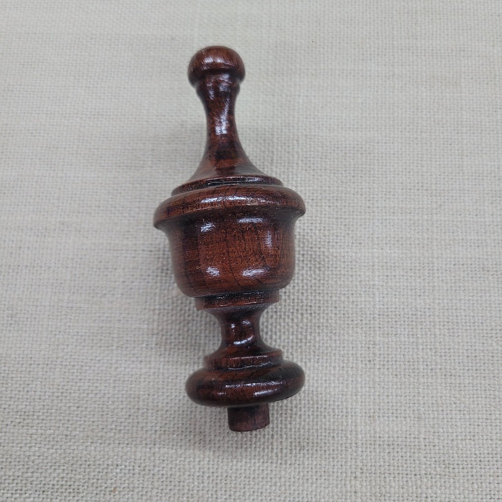 Short 3 1/4" Dark Walnut Clock Finial