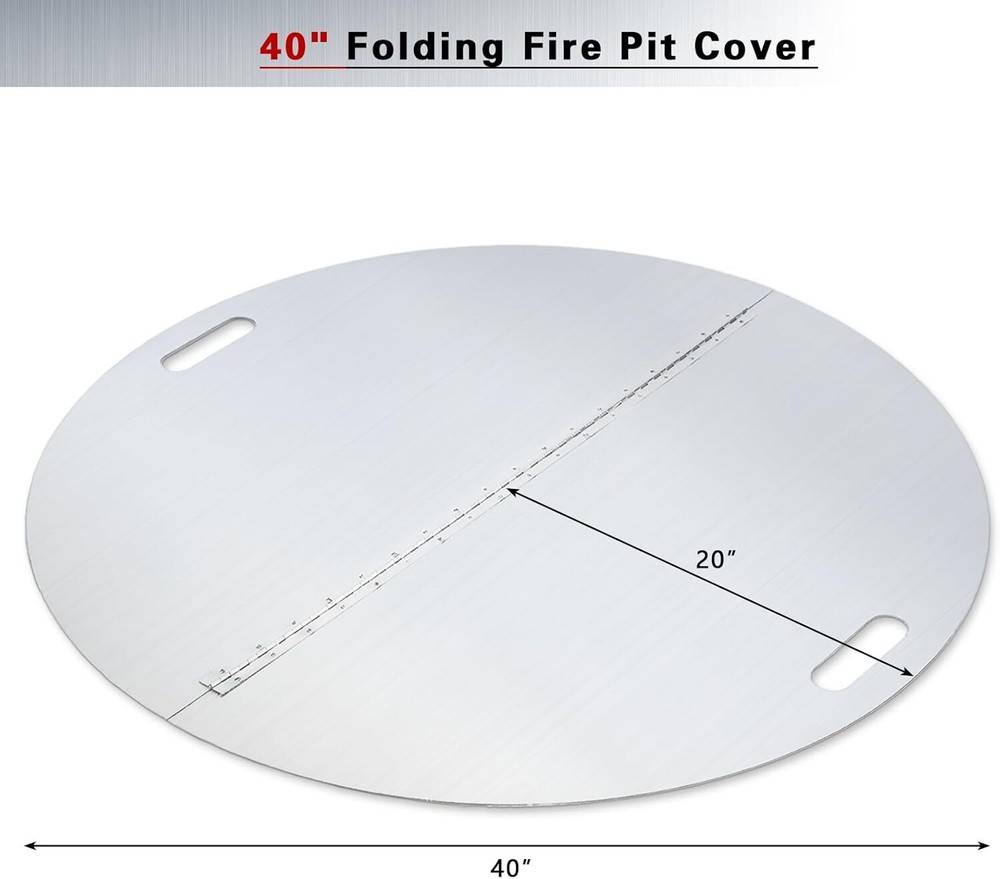 40" Fire Pit Lid Round Foldable Fire Pit Ring Stainless Steel Fire Pit Ring Cove