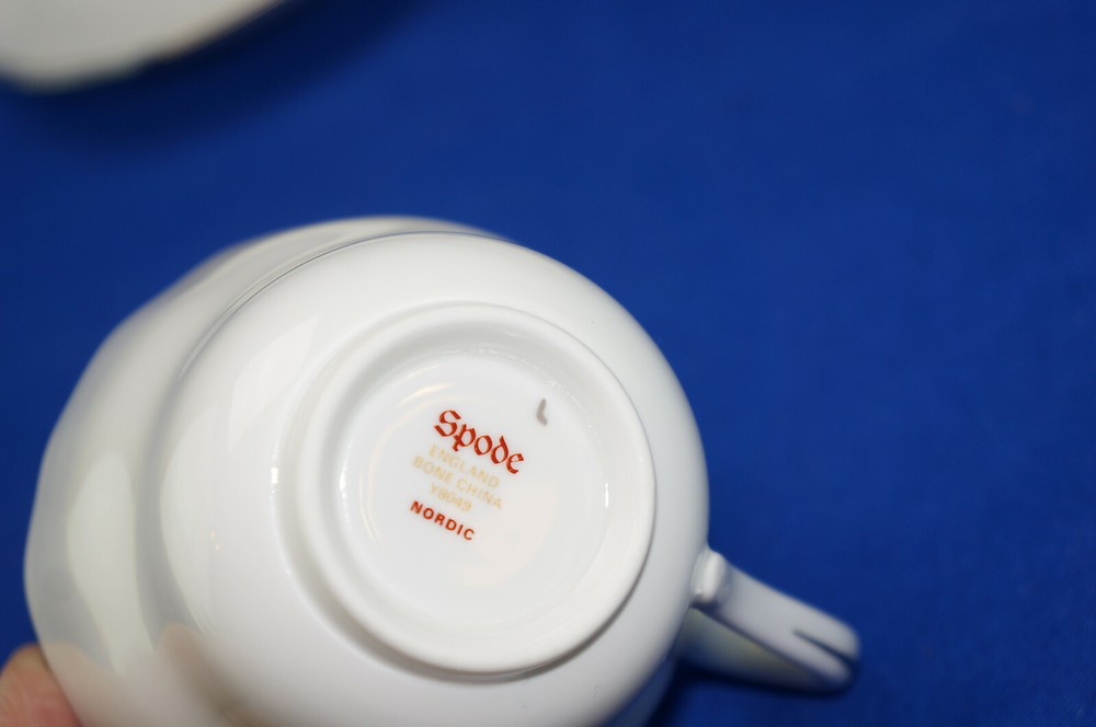 Spode Nordic (2) Cups, 2 3/4" & (2) Saucers, 5 5/8"