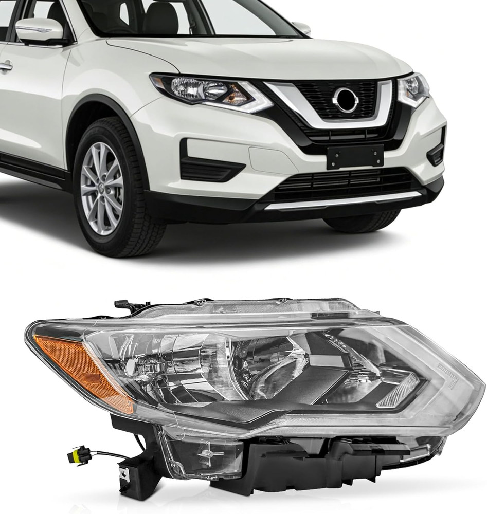 Halogen Headlight Right Passenger Side Compatible with 2017 2018 2019 Nissan Rog