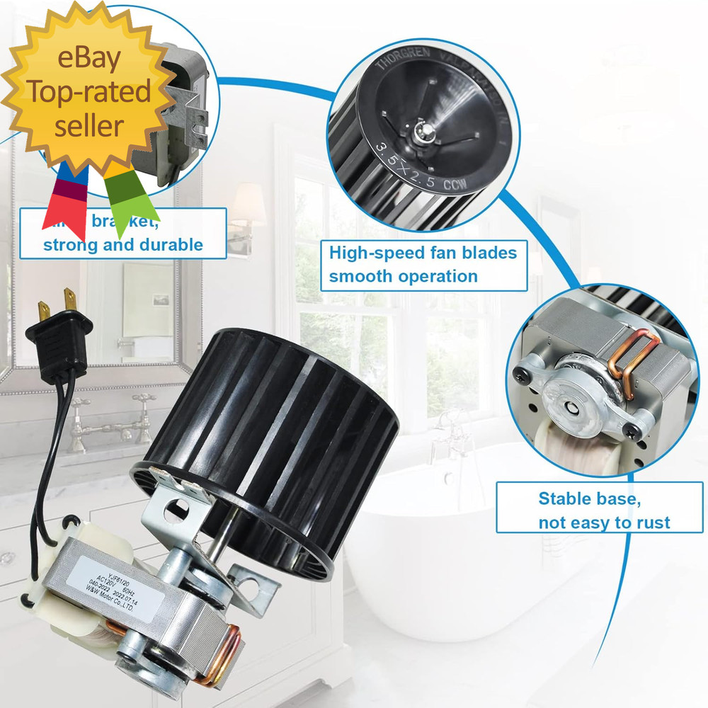 Upgraded S97009796 Replacement Fan Blower Assembly for Bathroom Bulb Heaters