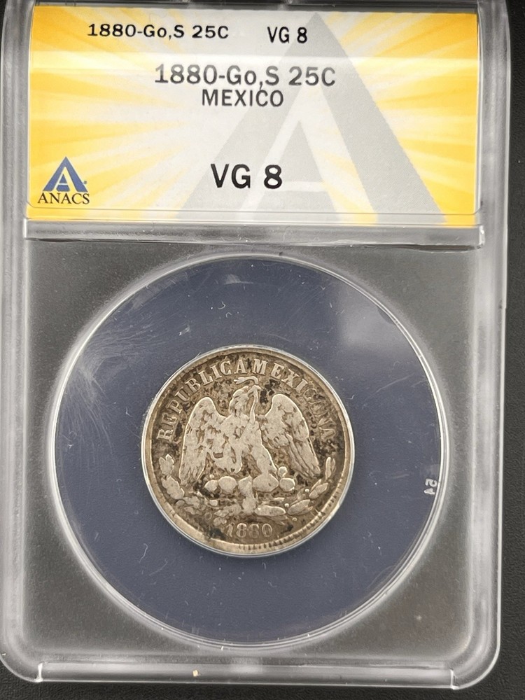 1880-Go,S .25 Centavos VG8 Mexico