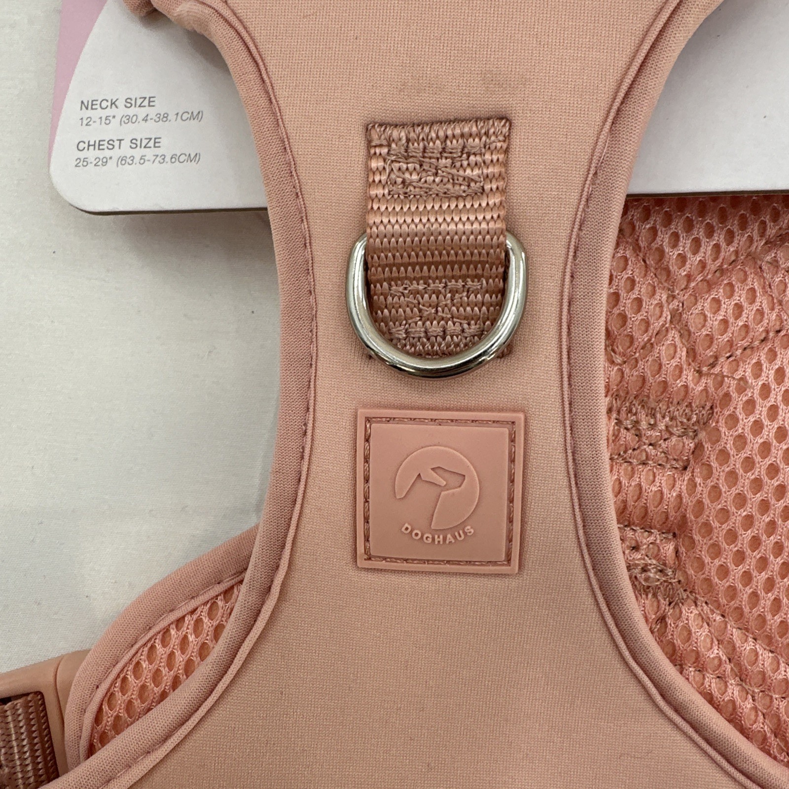 Doghaus Dog Harness LARGE (33-55lb) Salmon Pink Neoprene Mesh Adjustable Durable