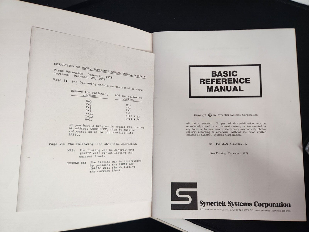 Vtg 1970s Synertek Systems Hardware Programming/Reference Manuals MCS6500/SY6500