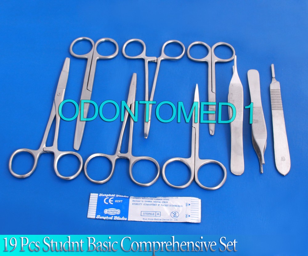 19 Pcs Student Basic Surgery Surgical Dental Instruments DS-1262