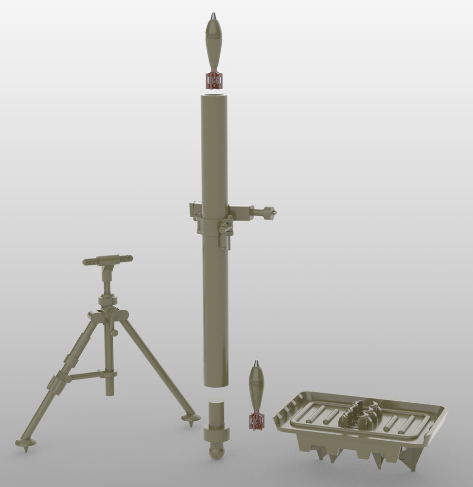 1/24 Scale Battleground US M1 81mm Mortar