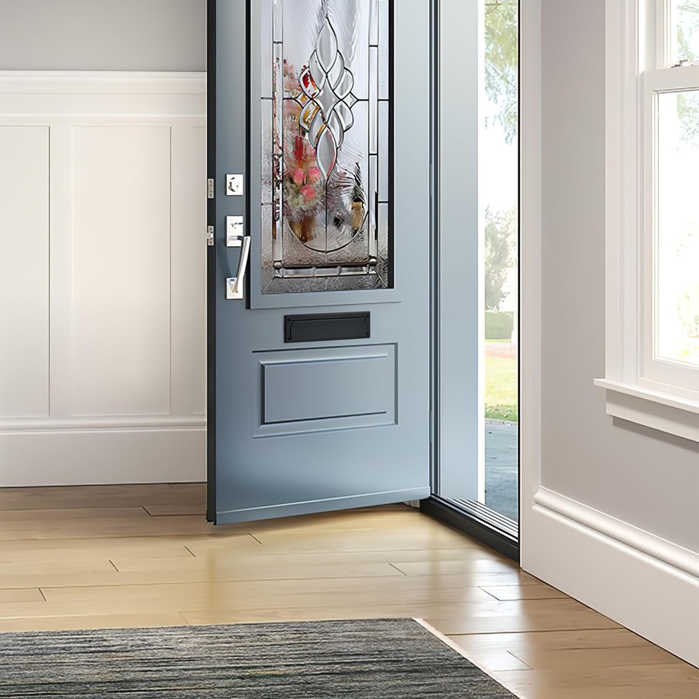 KHTUMEWARE Matte Black 13" Solid Brass Mail Slot w/ Internal Frame - 1 Pack