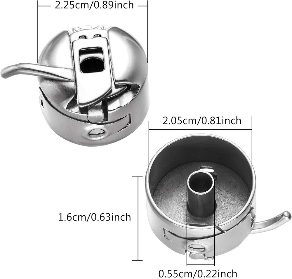 Stainless Steel Bobbin Case for Front-Loading Sewing Machines 4-Pack, Compati...