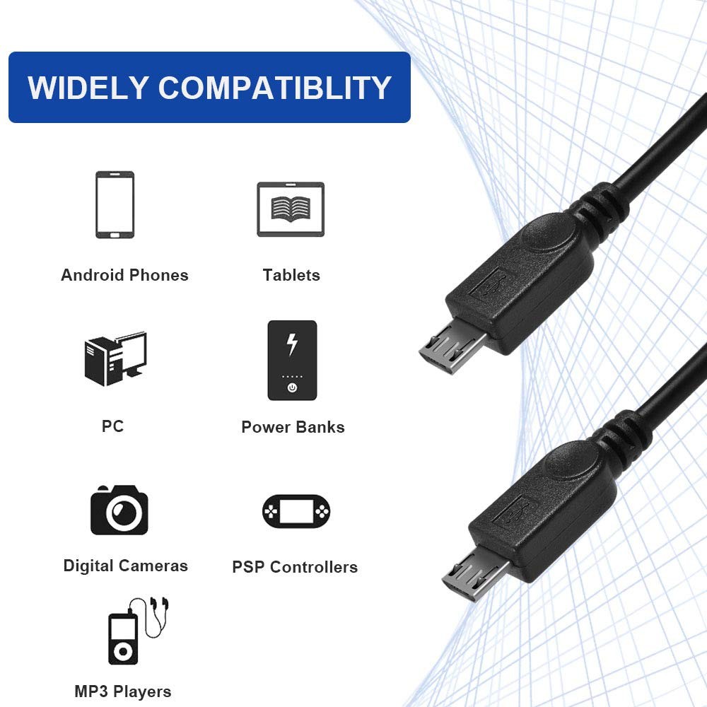 UCEC Dual Micro USB Splitter Charge Cable, 35 CM each, 2pack