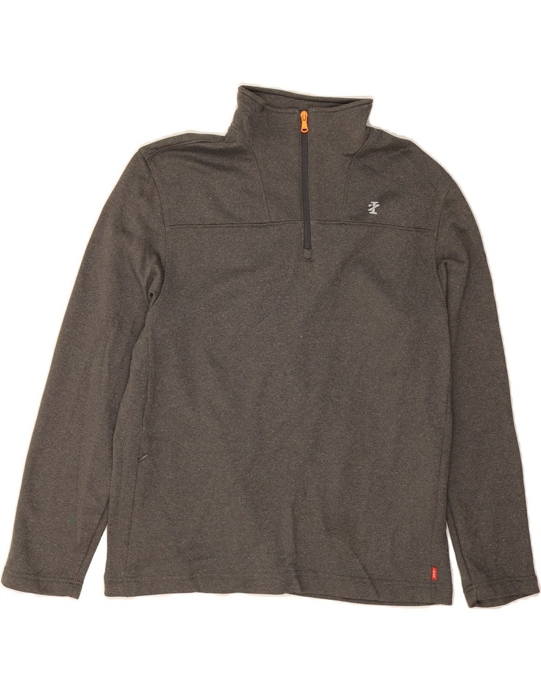 IZOD Mens Zip Neck Pullover Tracksuit Top Medium Grey Polyester DS83