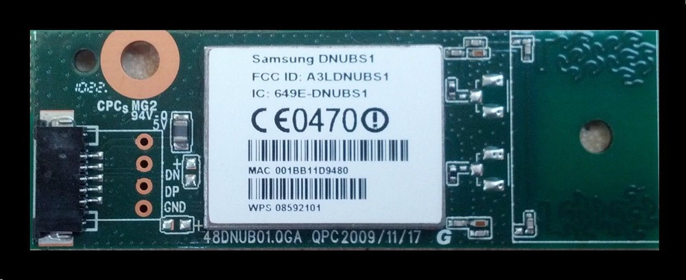 Samsung AK96-01284A  Wireless Lan Module, Network, DNUBS1 78885431