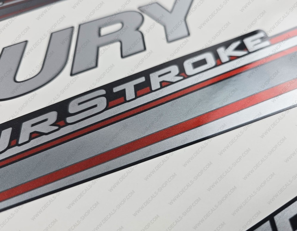Mercury 15 hp Four Stroke 2013-2017 RED outboard engine decals sticker