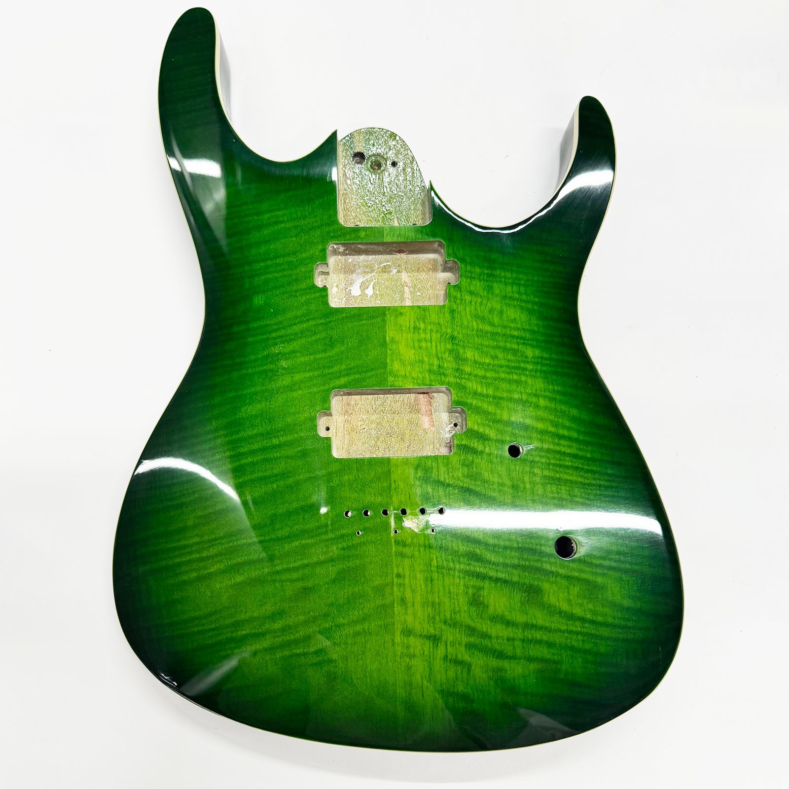 Basswood Electric Guitar Body Gloss Finish Green Burst Fits 24 Frets 25.5 Inch
