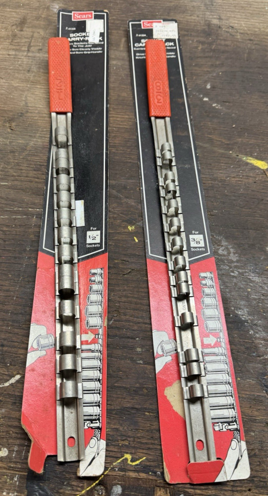 Sears Socket Carry Rack (2) For 1/2 And 3/8