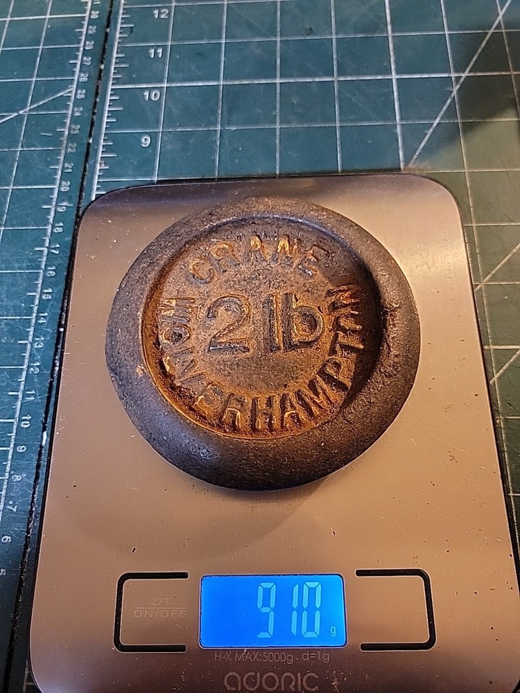 RARE ANTIQUE 'CRANE FOUNDRY CO WOLVERHAMPTON 2lb WEIGHT'..