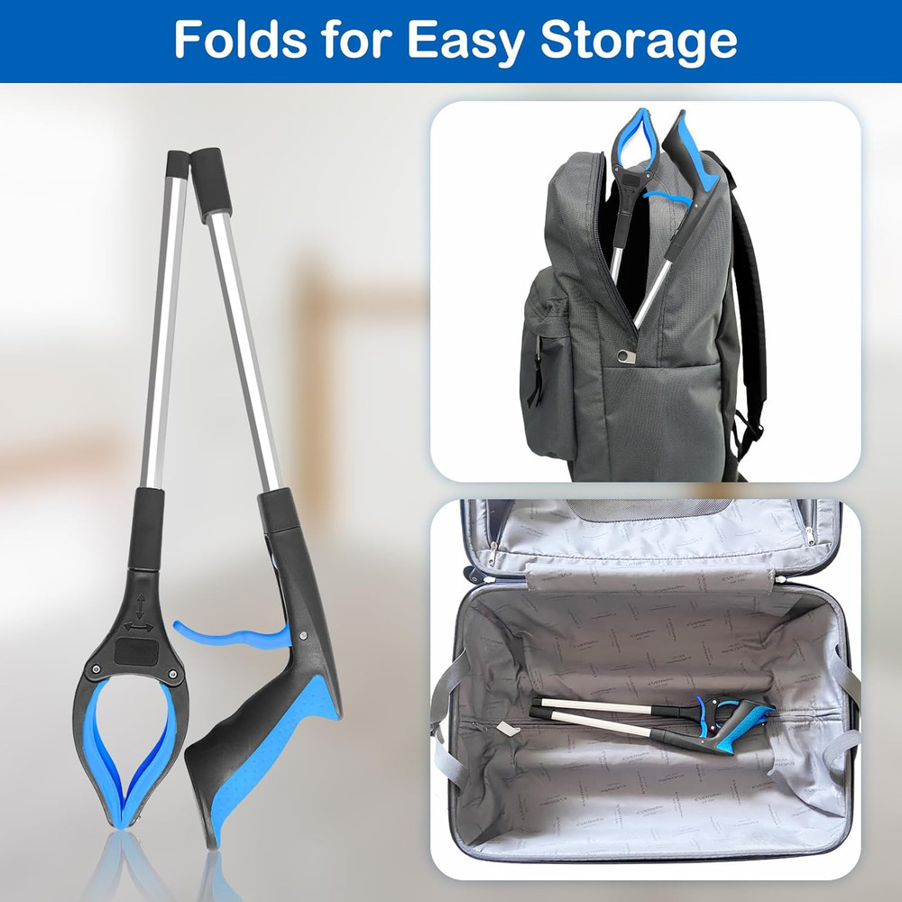 Foldable Grabber Tool, 32" Long Arm Extender Rotating Trash Picker Assist Tool
