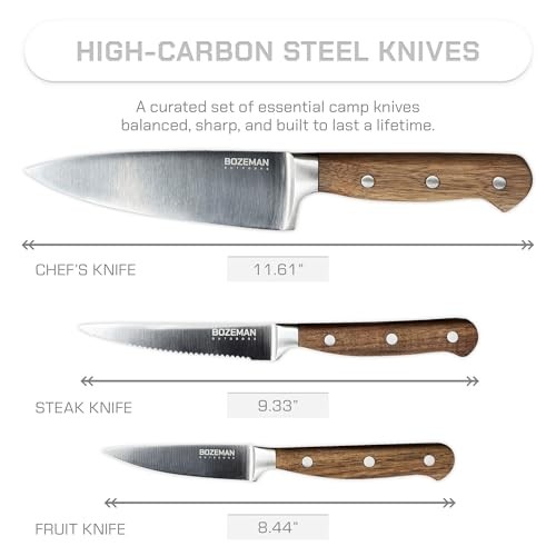 Camping Cutting Board Set — Camping Kitchen Essentials, Camp Knife Set —