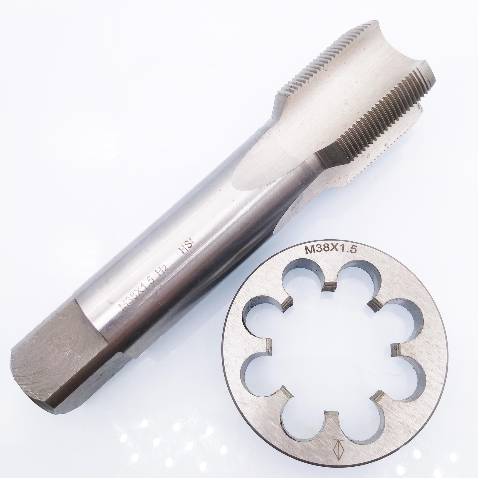 US Stock HSS M38 x 1.5mm Tap & M38 x 1.5mm Die Metric Thread Right Hand
