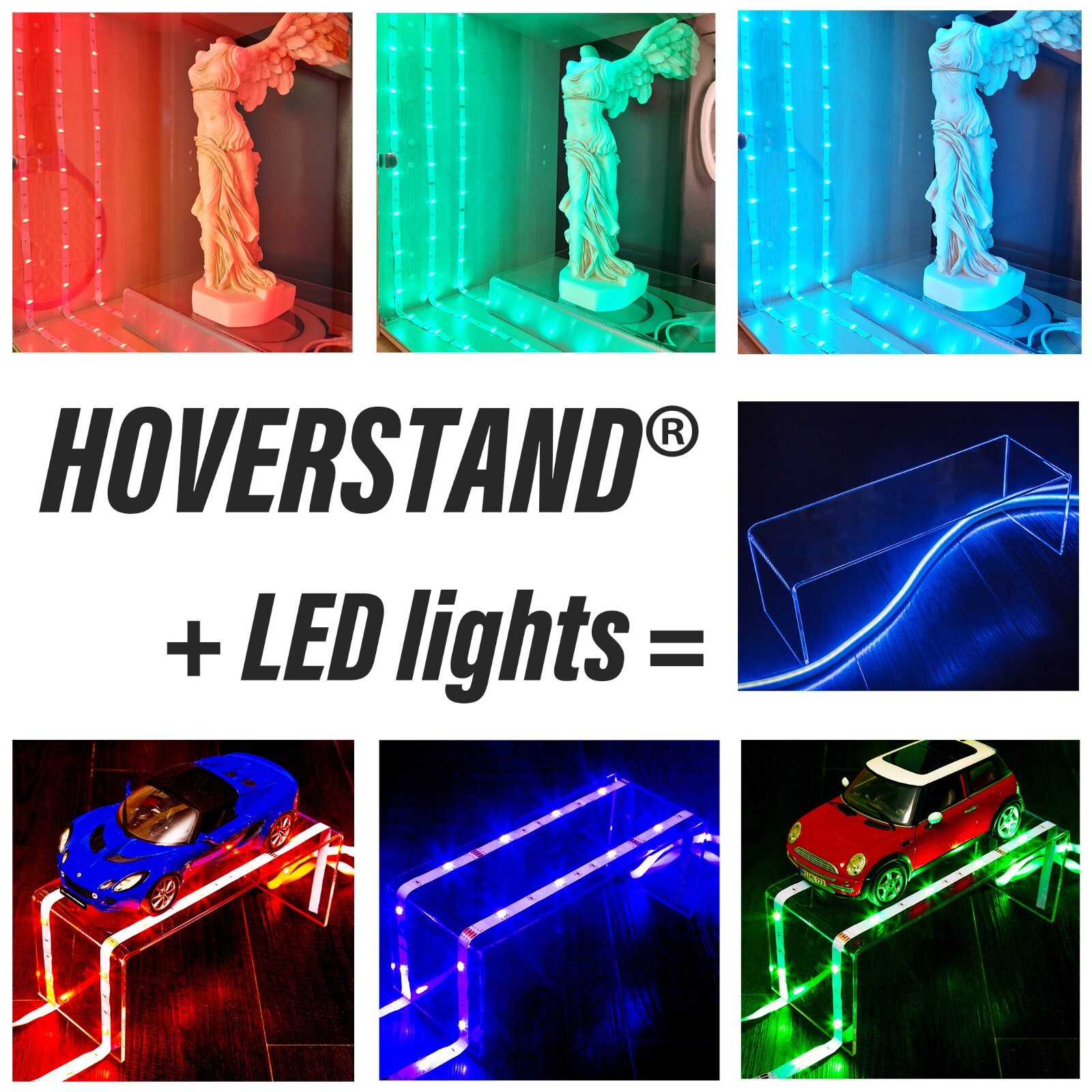 Acrylic Display Shelves Risers Plinths Stands for Collectables Items-Hoverstand