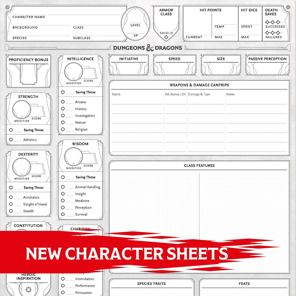 2024 Character Sheets Player Accessories