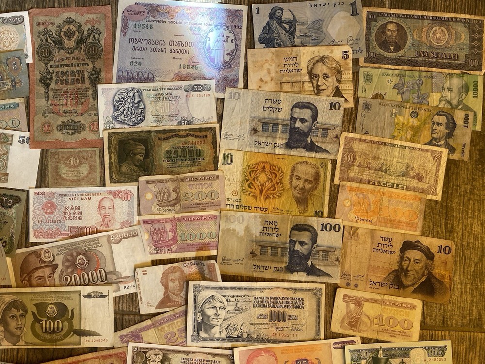 Lot Of 45 Different Banknotes Different Countries