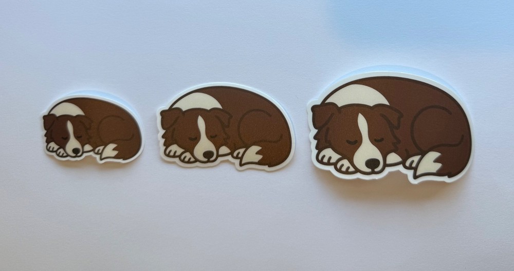 Border Collie (Red/Chocolate) Sleeping Sticker