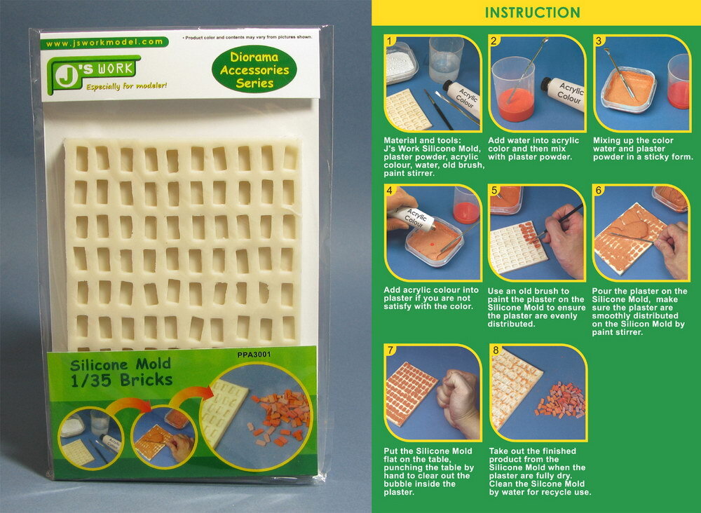 J's Work Silicone Mould for Making 1/35 Bricks