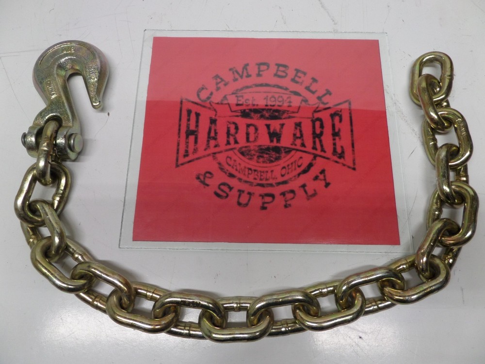 Auto Body Frame Machine Pull Chain 3/8" x 3' Grade 70 with 3/8' Grab Hook