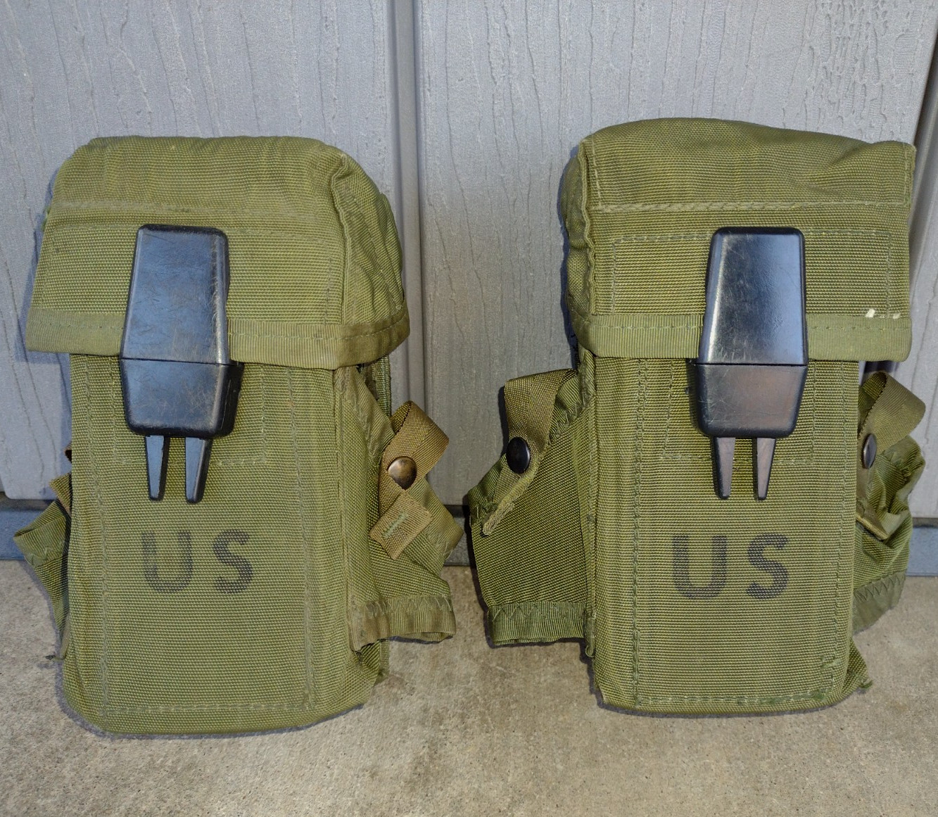 SET OF 2 USGI M1972 MARKED 30rd MAG POUCH LC1 ALICE TRIPLE MAG POUCH 1974 DATED