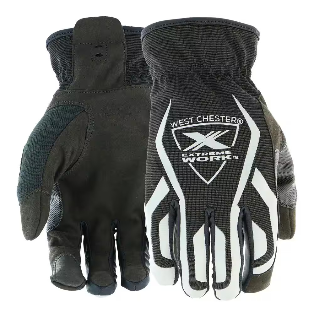 Extreme Work Large Black/Gray Multi-Purpose Performance Synthetic Leather Work G