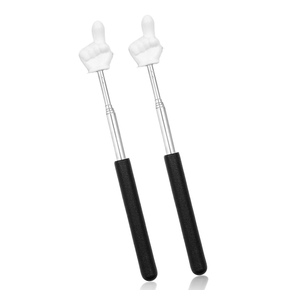 2Pcs Telescopic Teachers Pointer, Mini Pointer Finger Retractable, Black