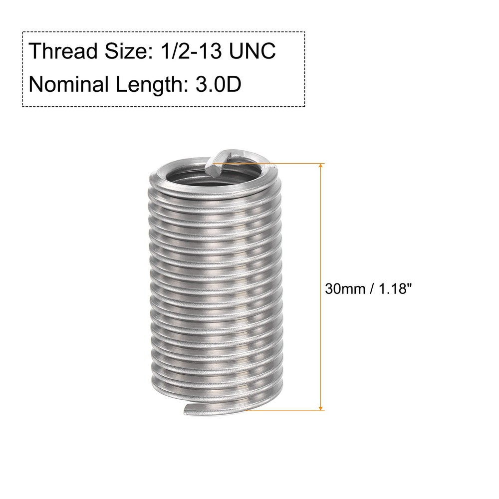 10pcs - Wire Thread Inserts 1/2-13 UNC 3D Helical Threaded Sleeve Thread Repair