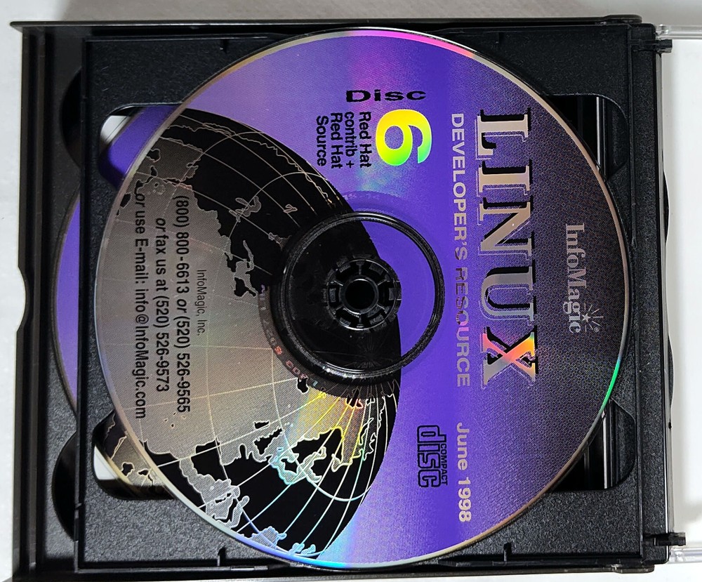 InfoMagic Linux Developer's Resource 6 CD-ROMs Motorcycle Jun 1998 Good climagic