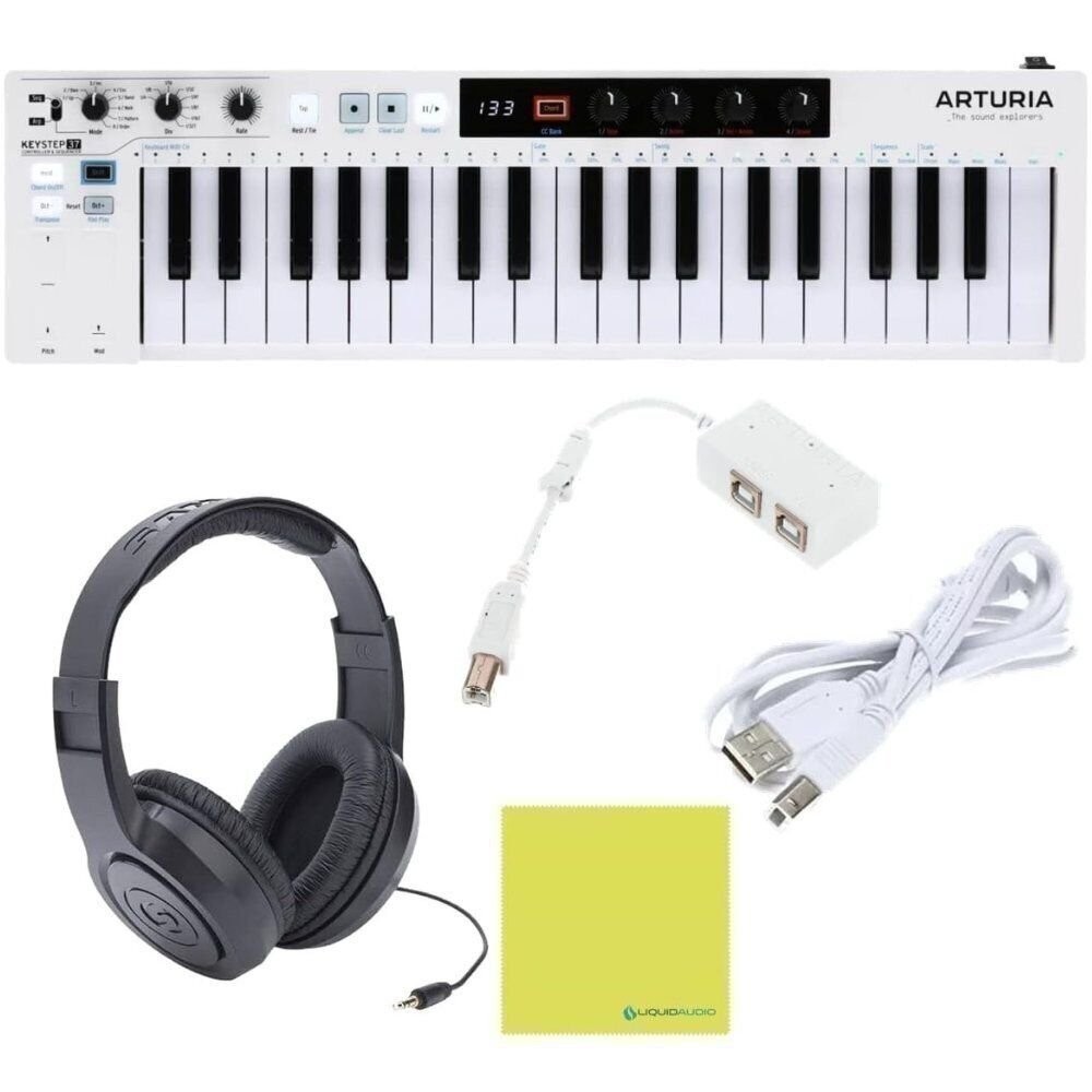 Arturia KeyStep 37 Controller & Sequencer Bundle w/Samson Headphones.. -OPEN BOX